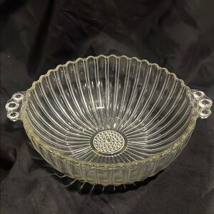 Elegant Clear Glass Serving Bowl